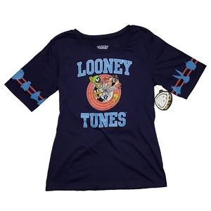 Looney Tunes That's All Folks Navy Blue Women's Shirt Size XL NEW NWT WB